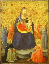 Haga click para ver la imagen ampliada madonna with angels and the saints dominic and catherine c 1437 tempera on panel 23 x 18 cm pinacoteca vaticana vaticano rome.jpg